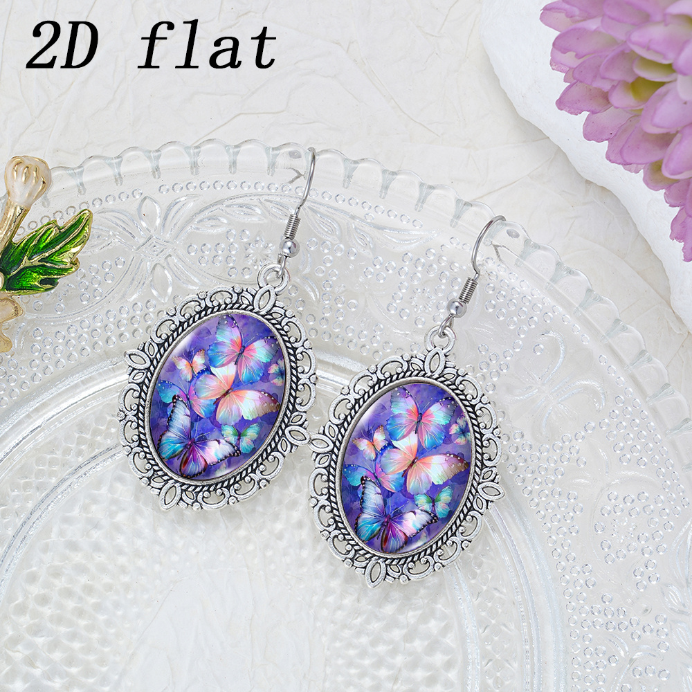 Dreamy Purple Background Gradient Butterfly Earrings